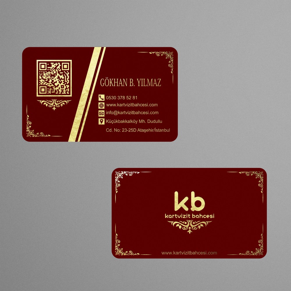 Kartvizit Bahçesi No 177 Altın Yaldızlı Kartvizit