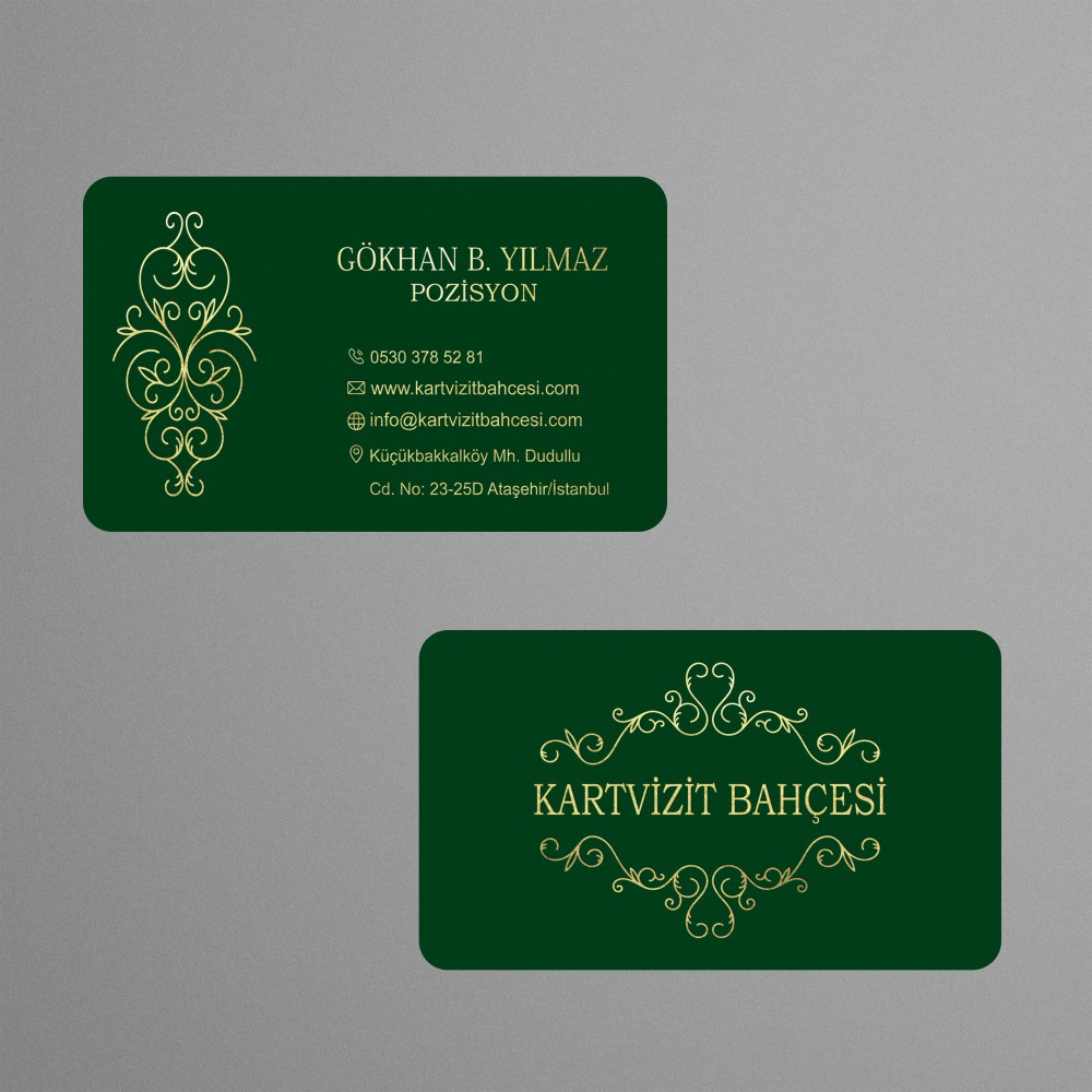 Kartvizit Bahçesi No 179 Altın Yaldızlı Kartvizit