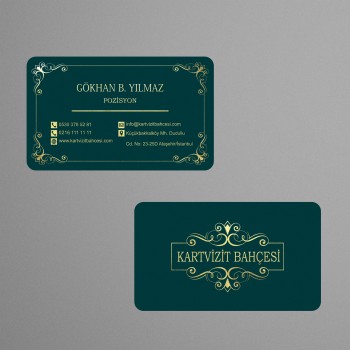 Kartvizit Bahçesi No 180 Altın Yaldızlı Kartvizit